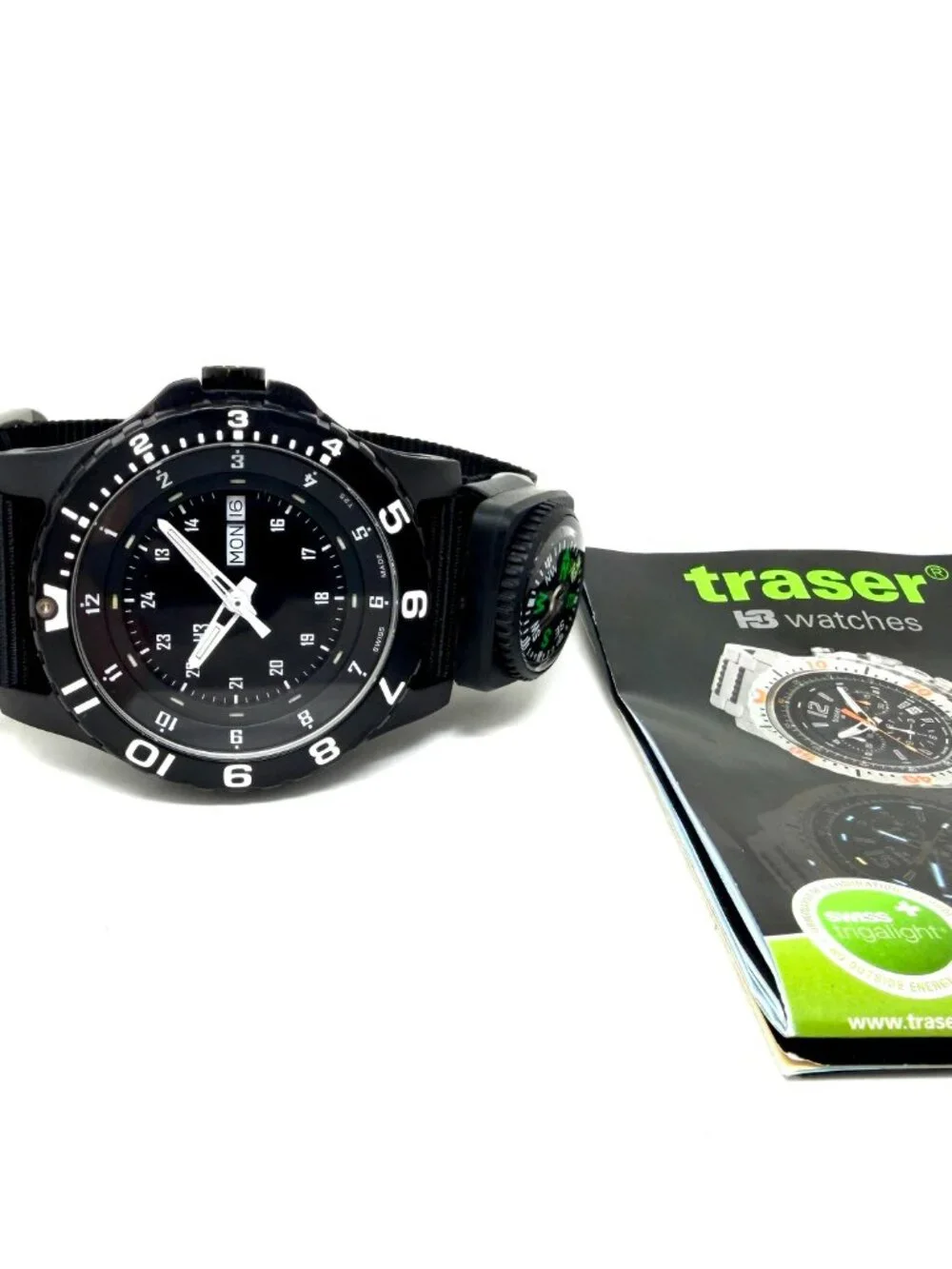 TRASER P6600 Type 6 MIL-G Swiss Military Grade GLow W/Compass Watch 45mm 200M